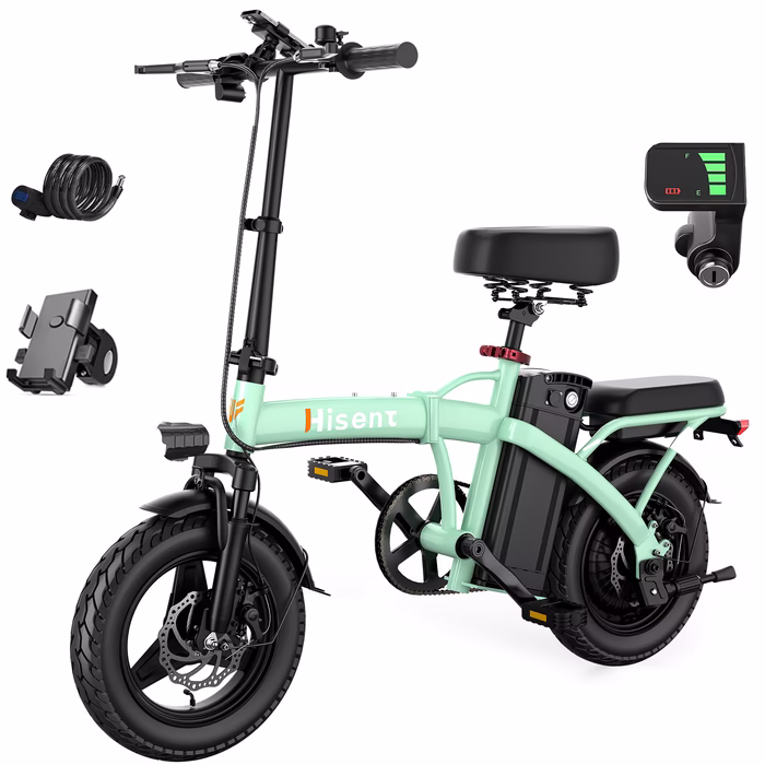 G11 Commuter Green Electric Bike With Battery Indicator