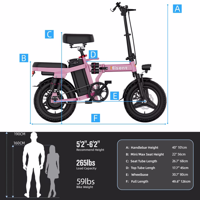 F9 Folding PINK Electric Bike 