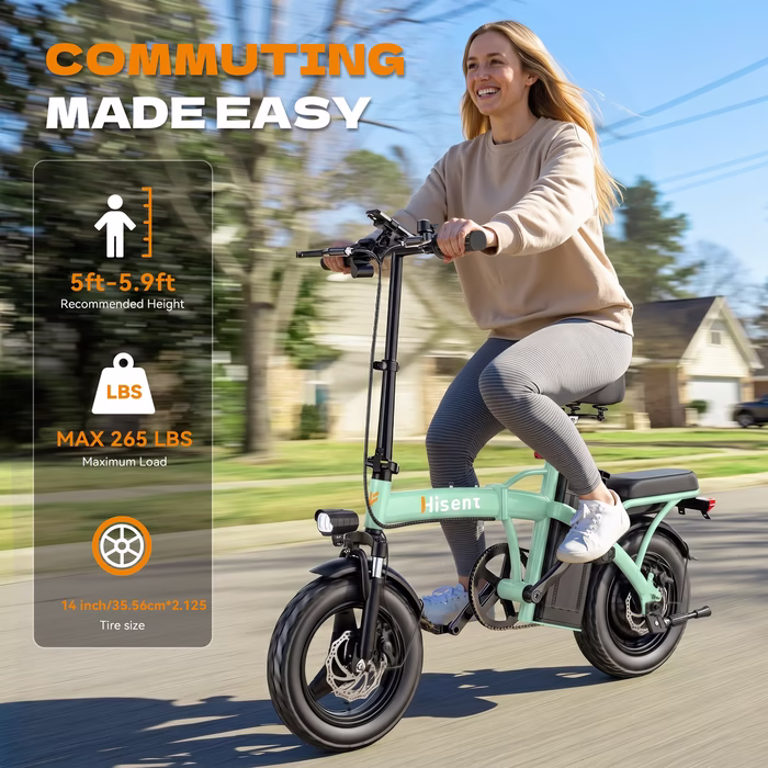 G11 Commuter Green Electric Bike With Battery Indicator