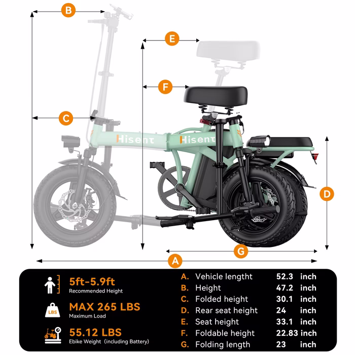 G11 Commuter Green Electric Bike With Battery Indicator